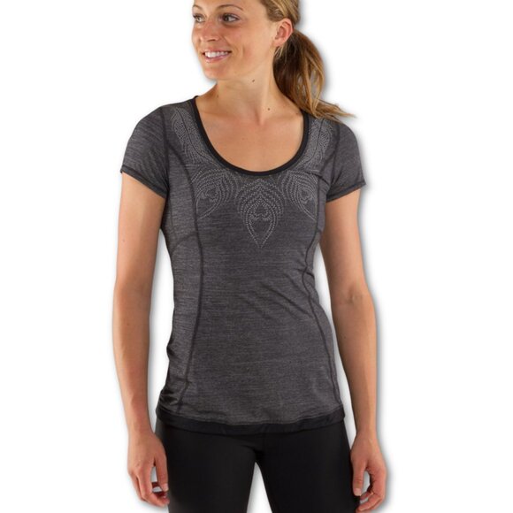 Lululemon Swiftly Tech Short‑Sleeve 2.0 Size 10 Heathered Black - Picture 1 of 8